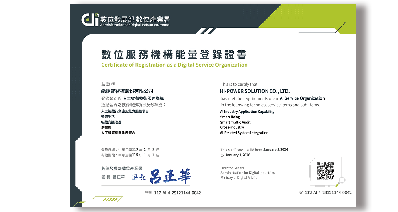 Certificate of Registration as a Digital Service Organization